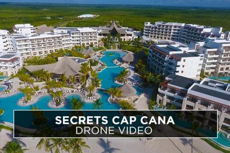 Drone view of Secrets Cap Cana Resort & Spa in Punta Cana Click on this thumbnail to play full video.